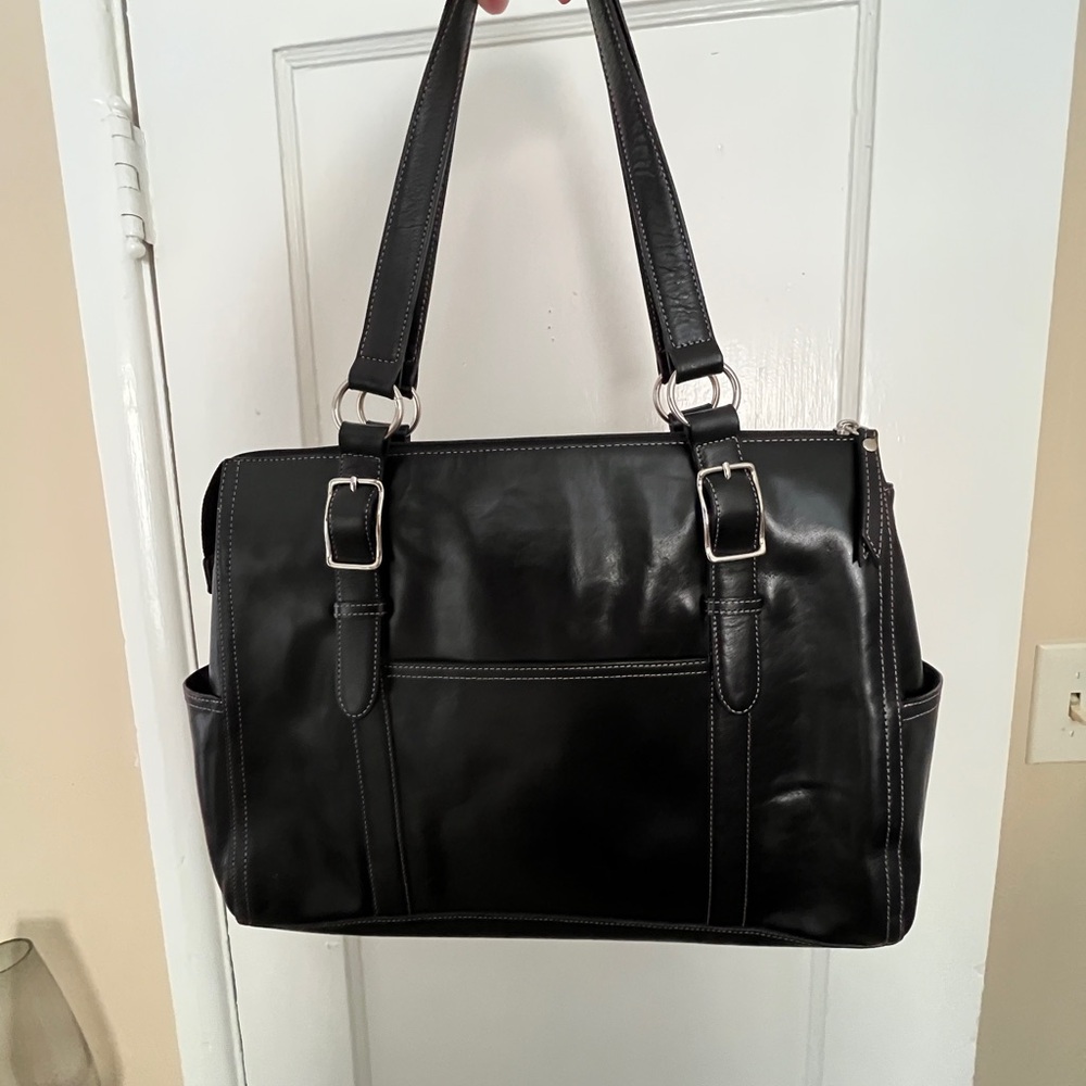 Black Leather Fossil Tote